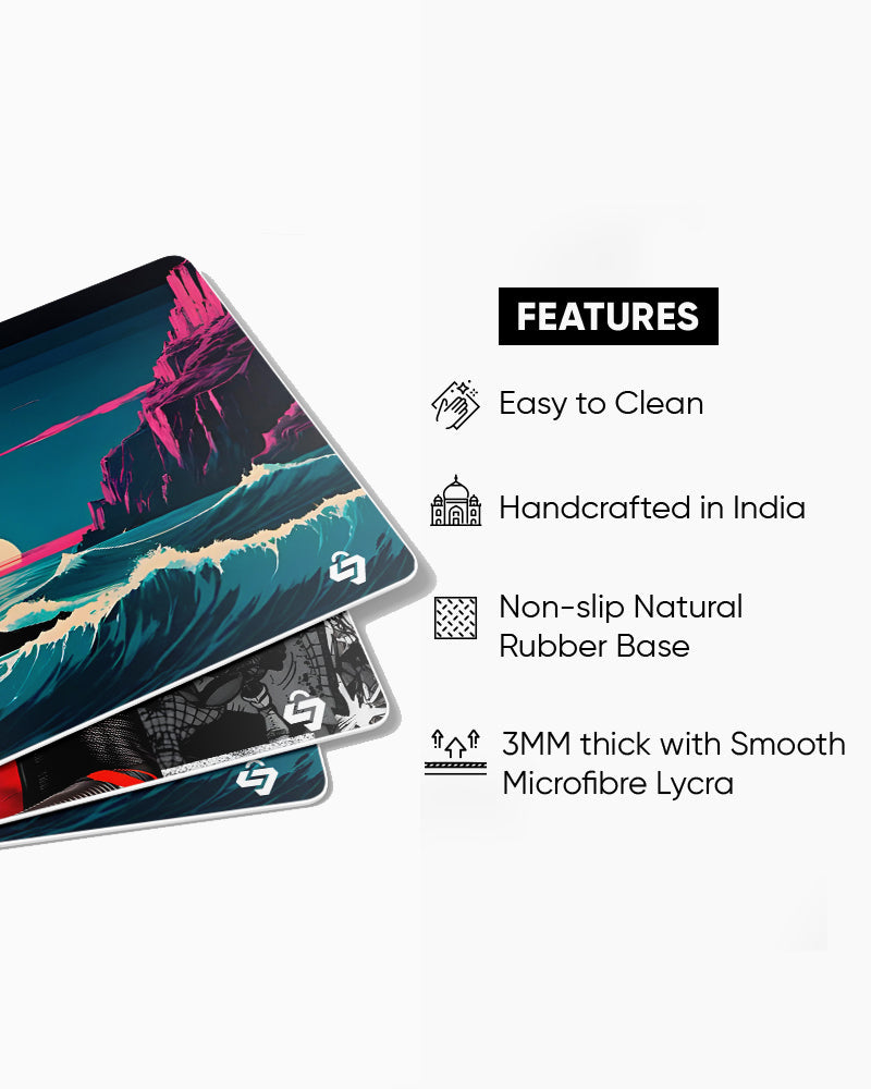 Retro Drift wave Desk Mat