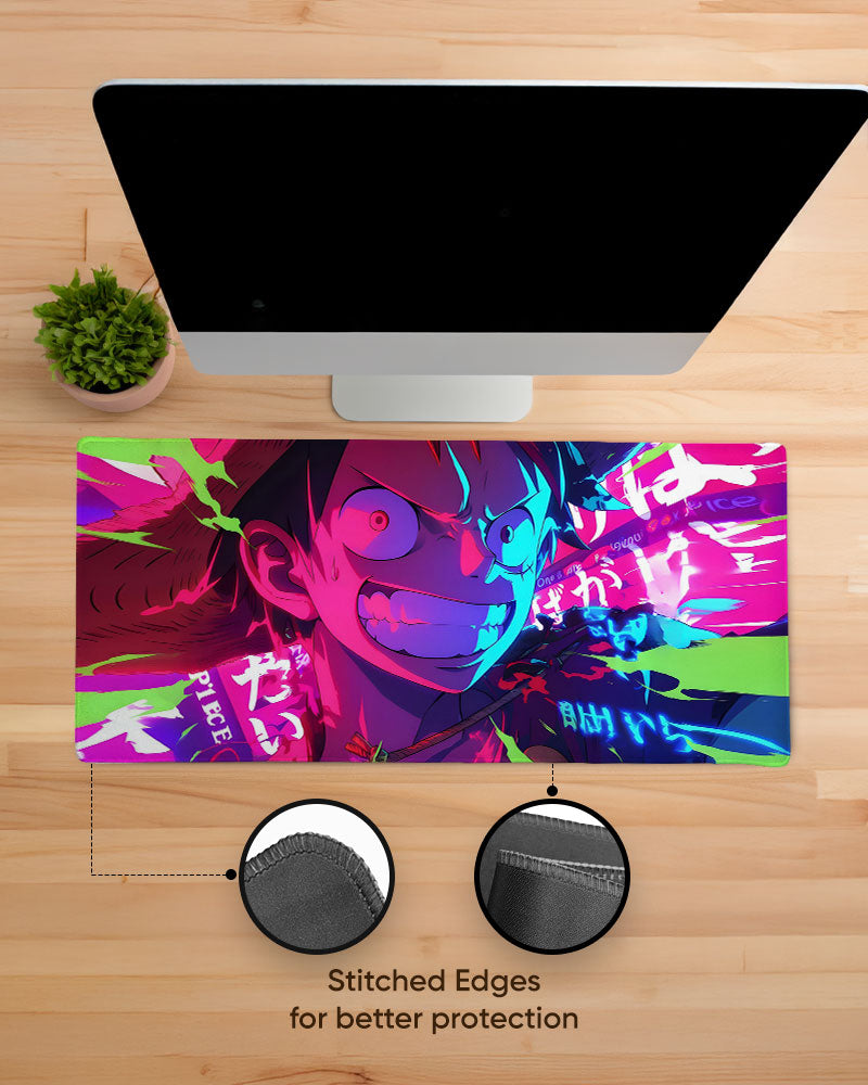 Glitch Samurai Edge Guard Desk Mat