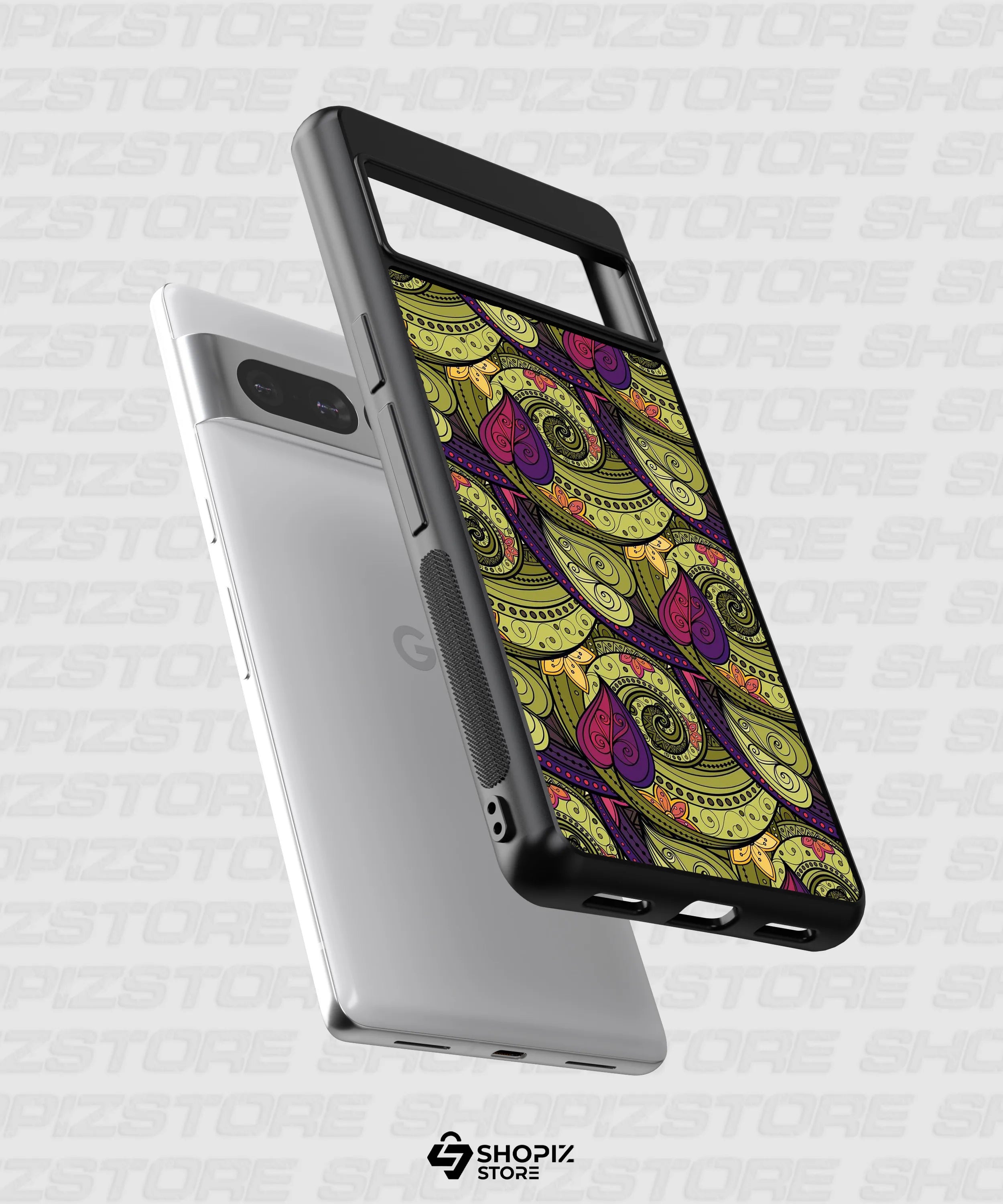 Floral Spiral Pattern Metal Case