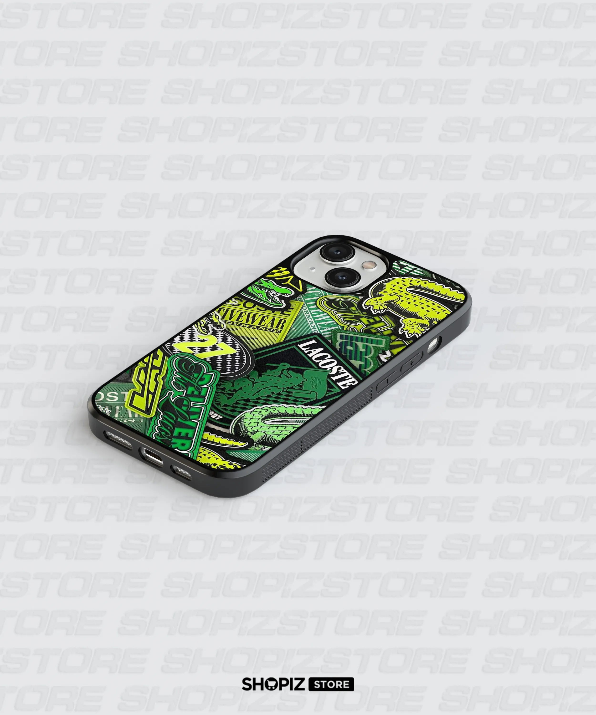 Lacoste Patchwork Green Glass Case