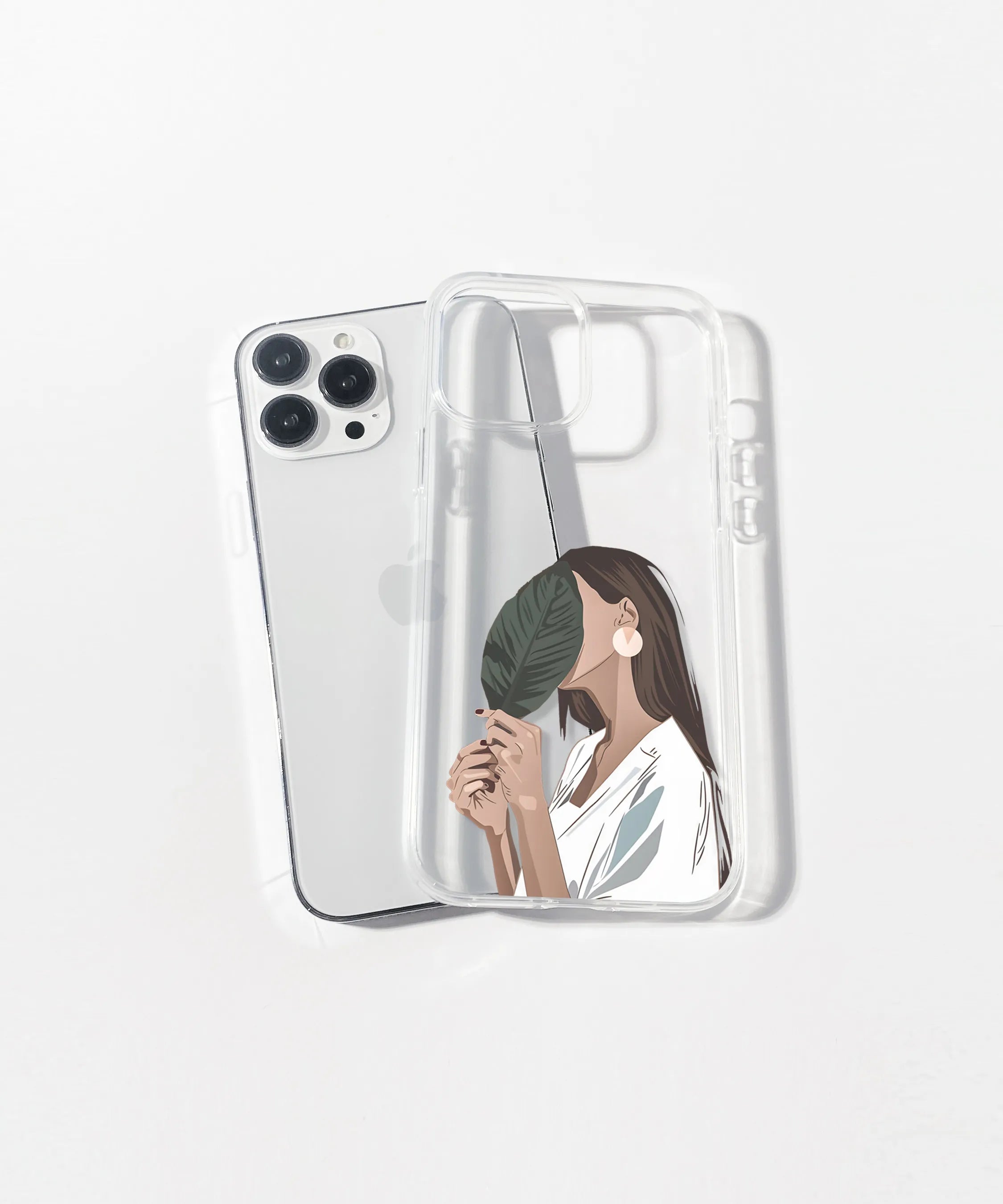 Leafy Minimalist Girl  Silicone Case