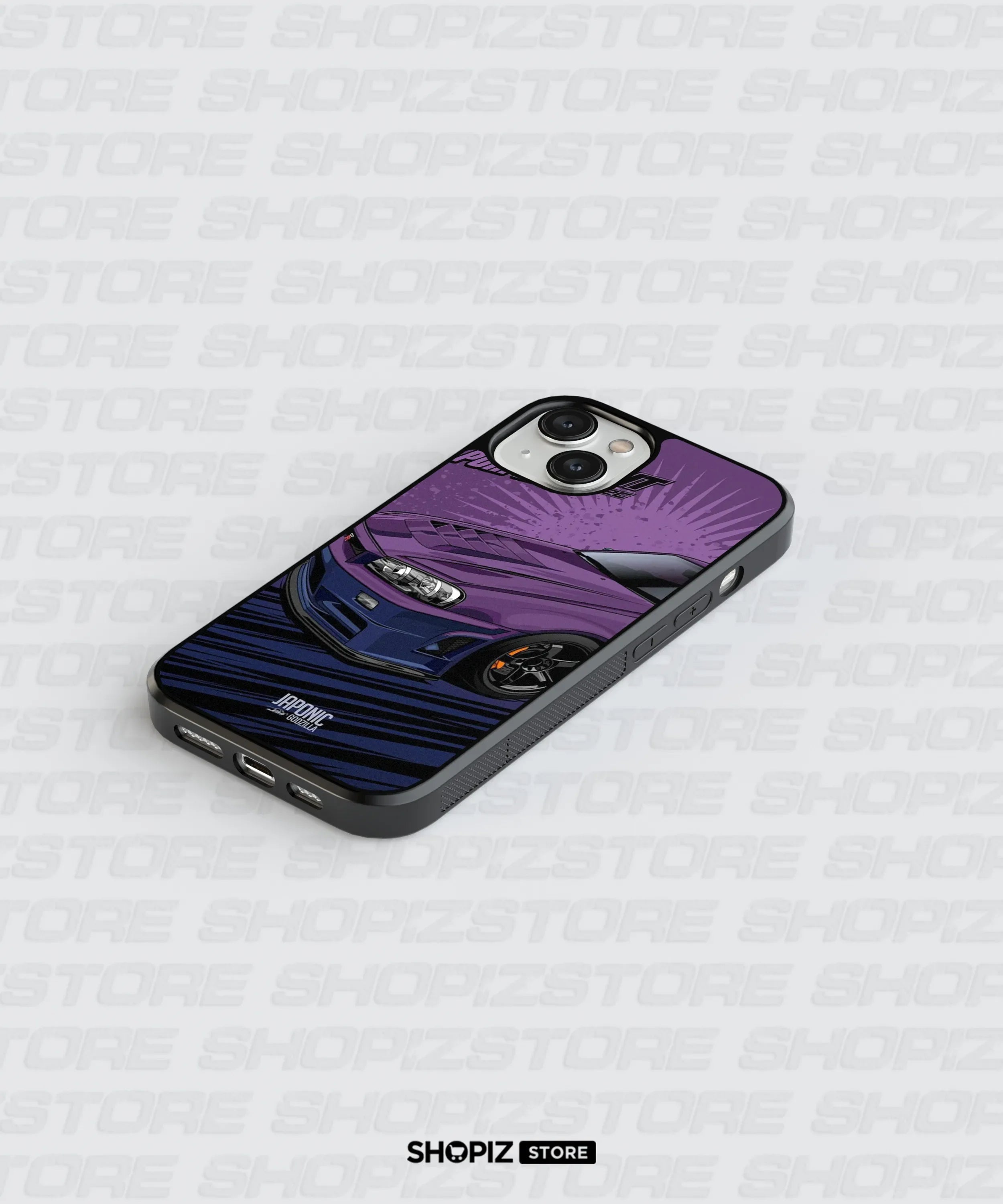 Midnight Purple Sports Car Glass Case