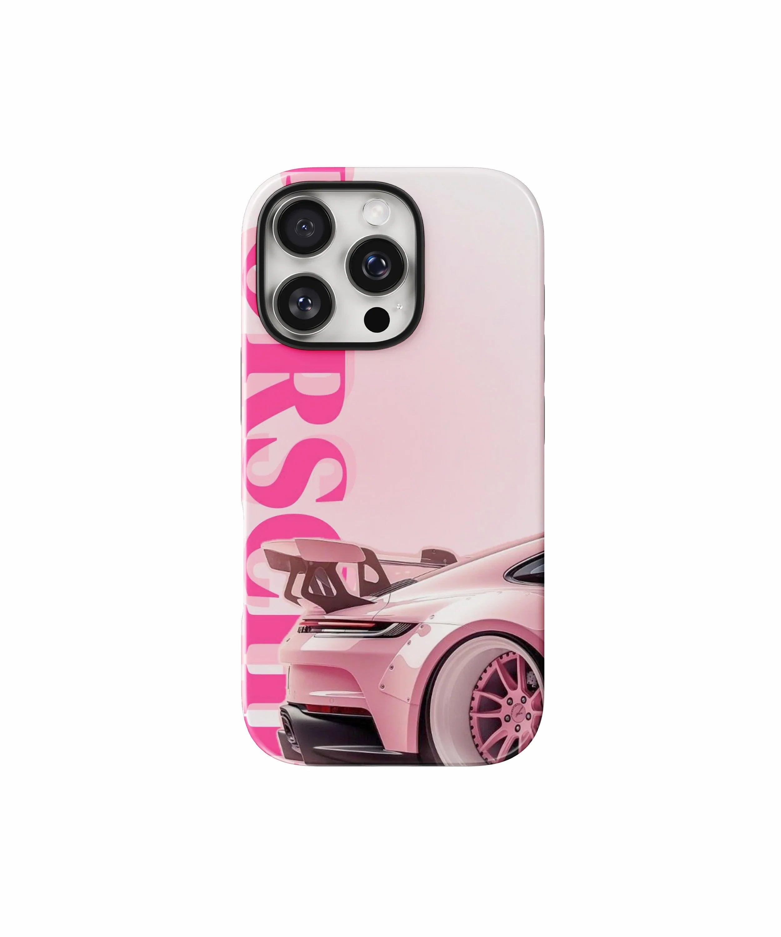 Pink Porsche aesthetic Glossy Armed Hard Case