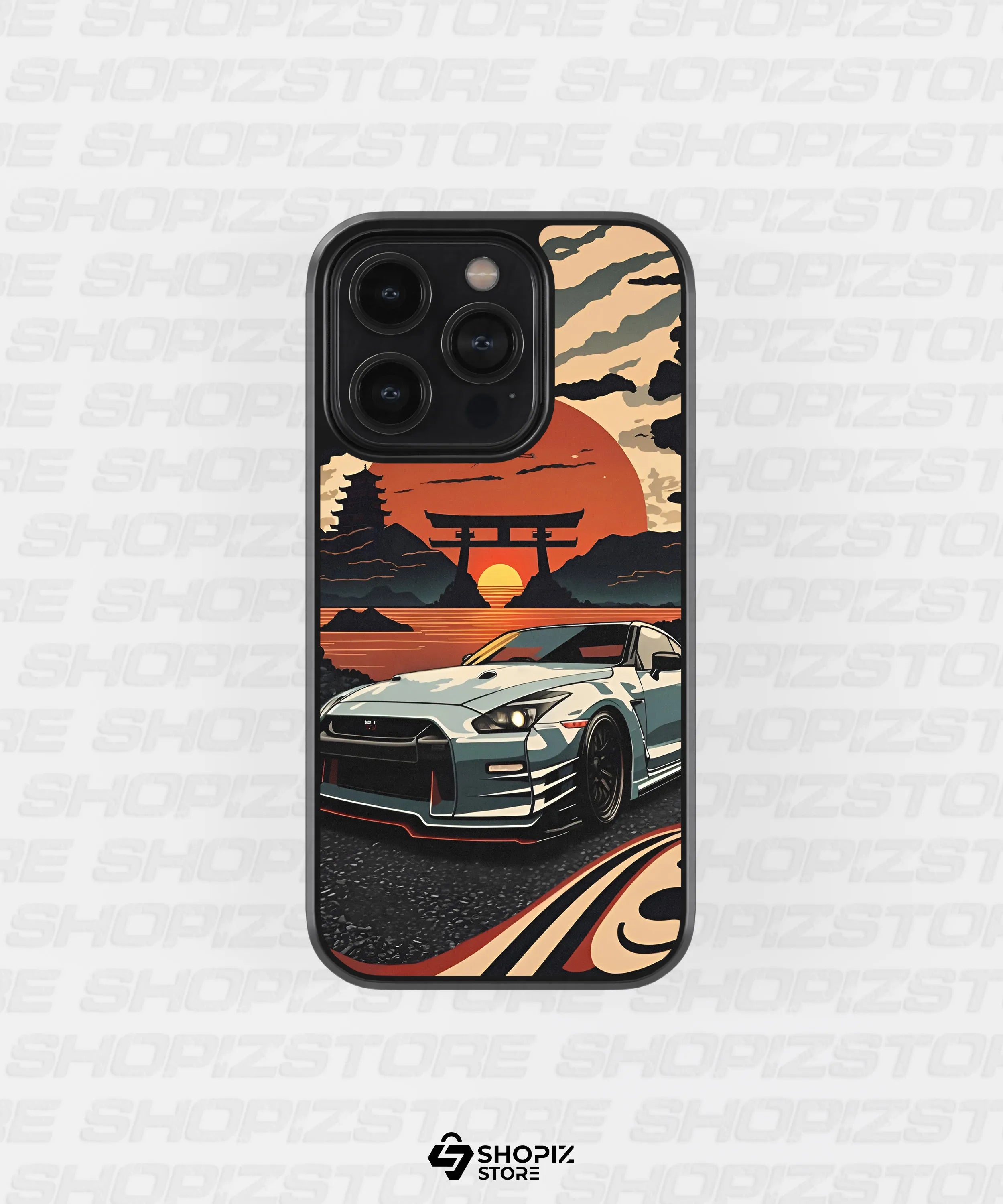Rasing Sun Godzilla Automotive Metal Case