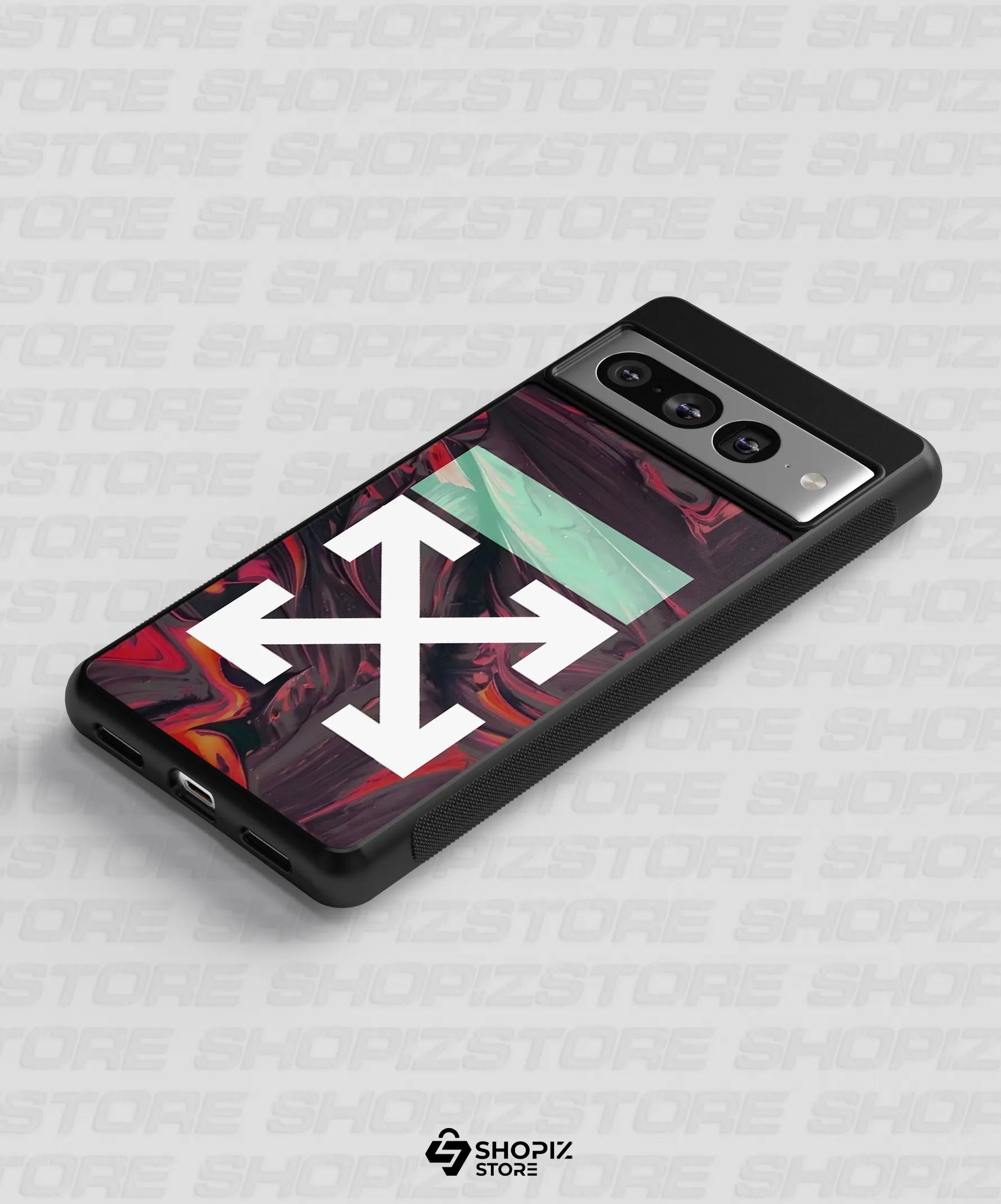 Red X Off Pixel Glass Case