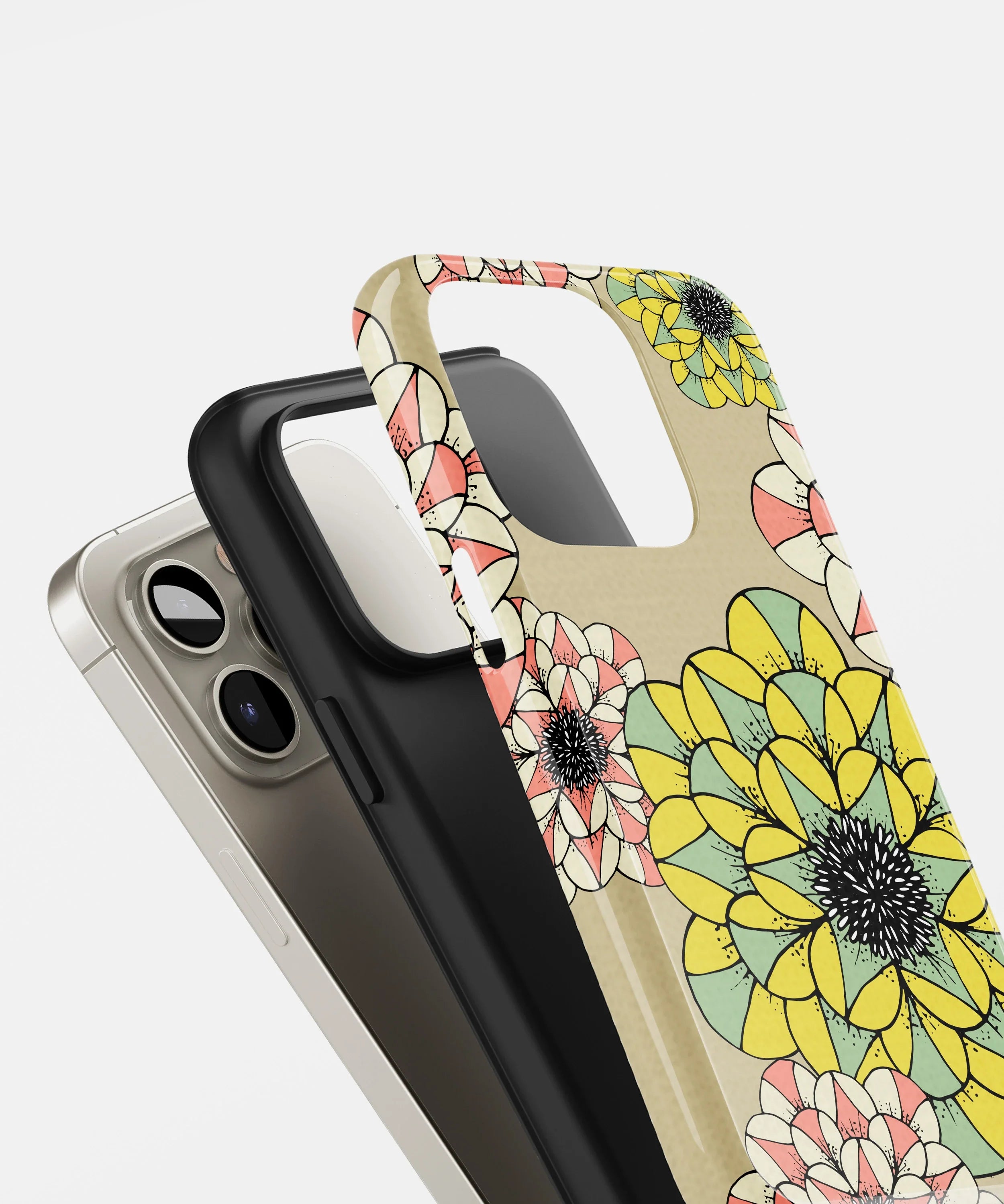 Retro Blooms Glossy Armed Hard Case