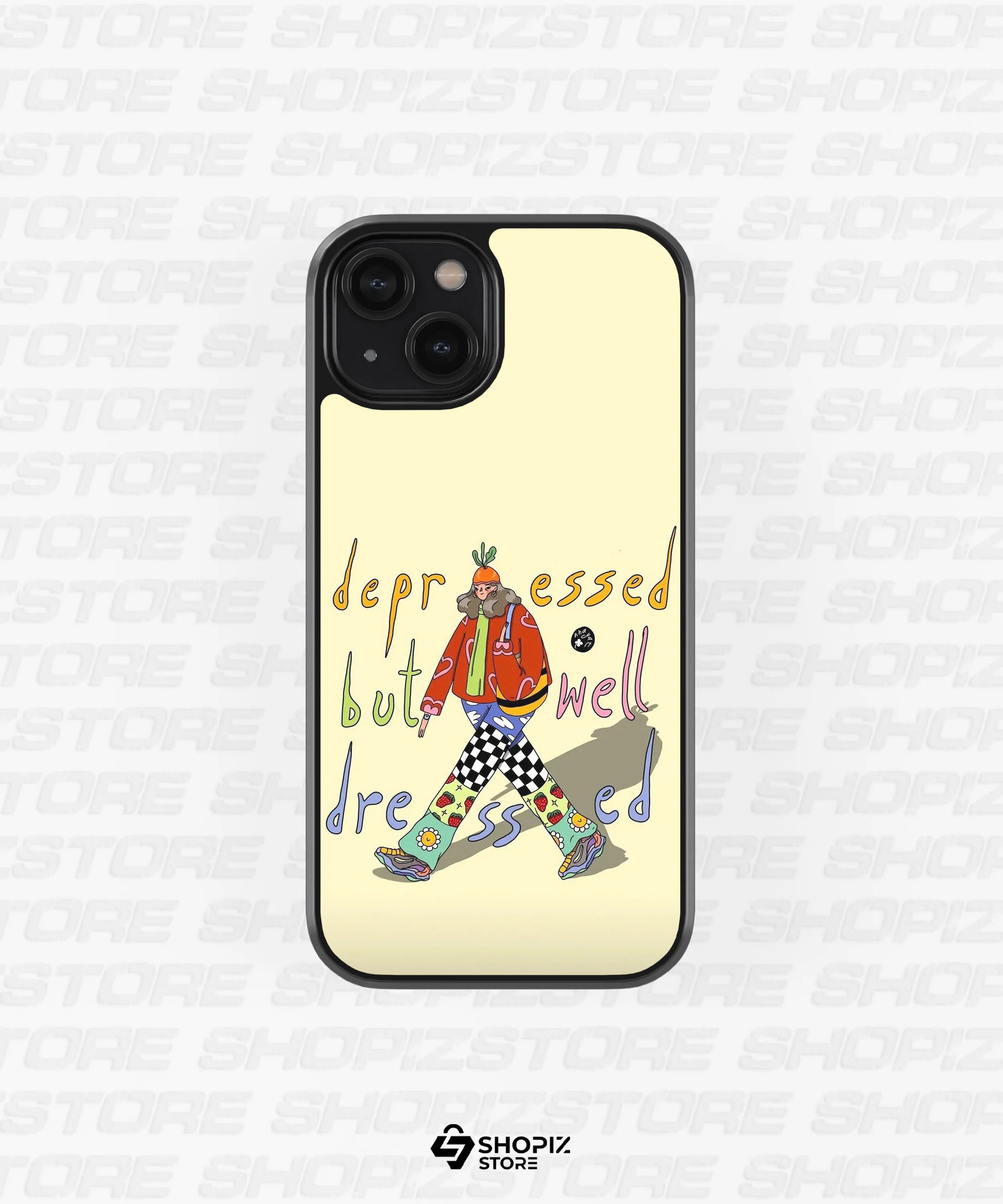 depressed but well dressed Glass Case
