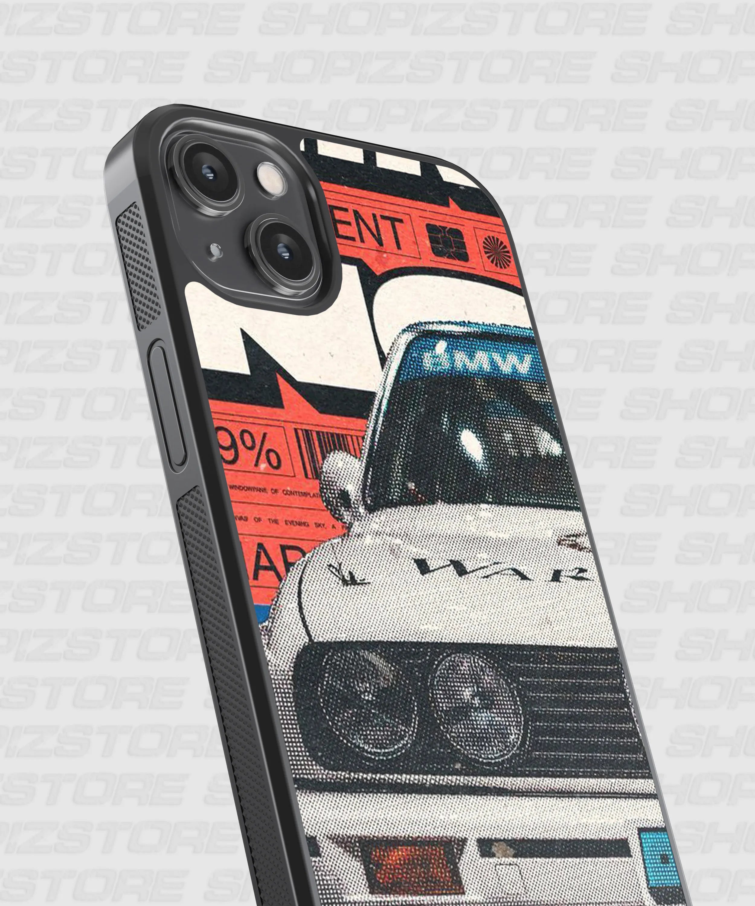 halftone-styled BMW Metal Case