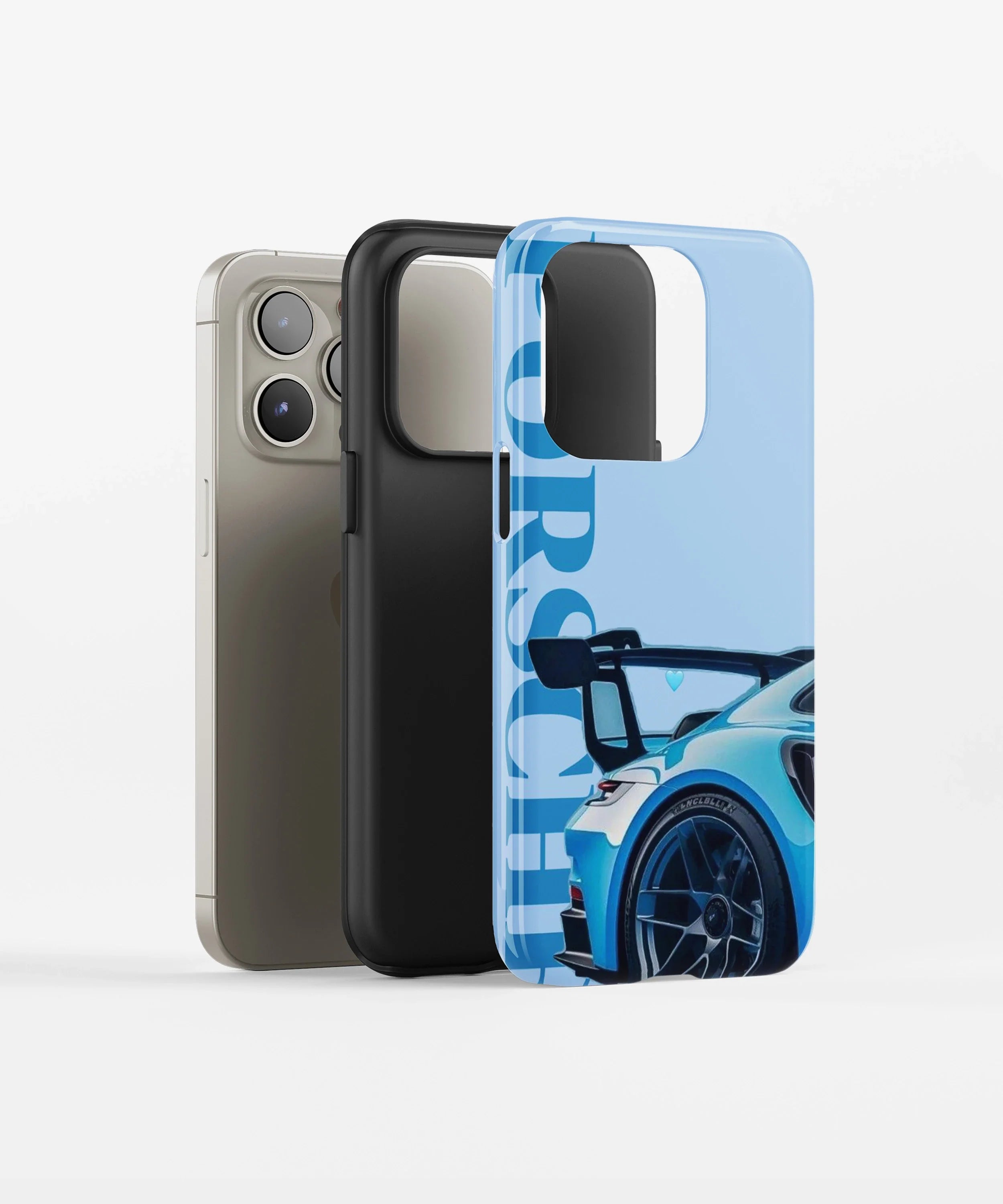 Blue Porsche side profile Glossy Armed  Case