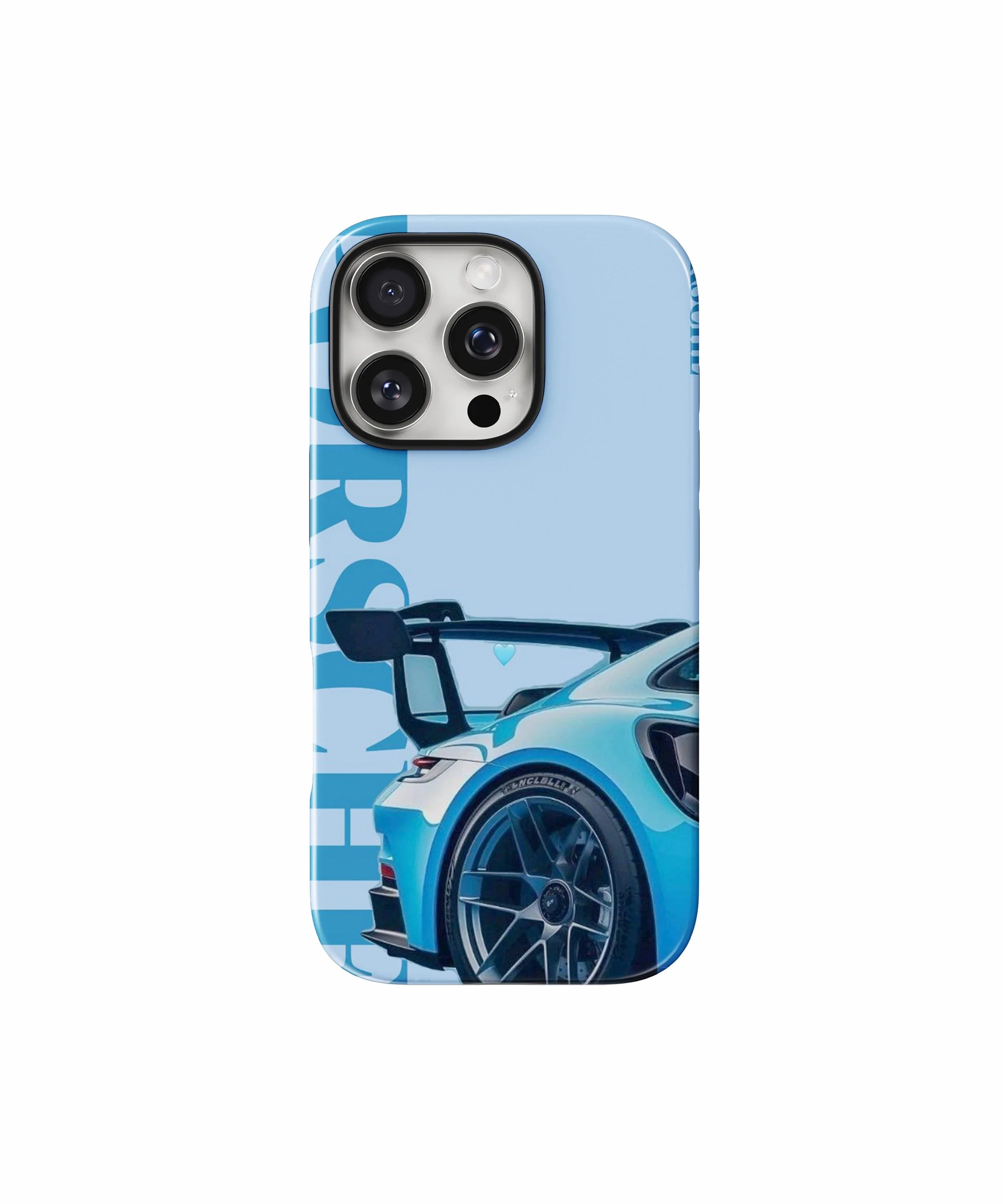 Blue Porsche side profile Glossy Armed Hard Case