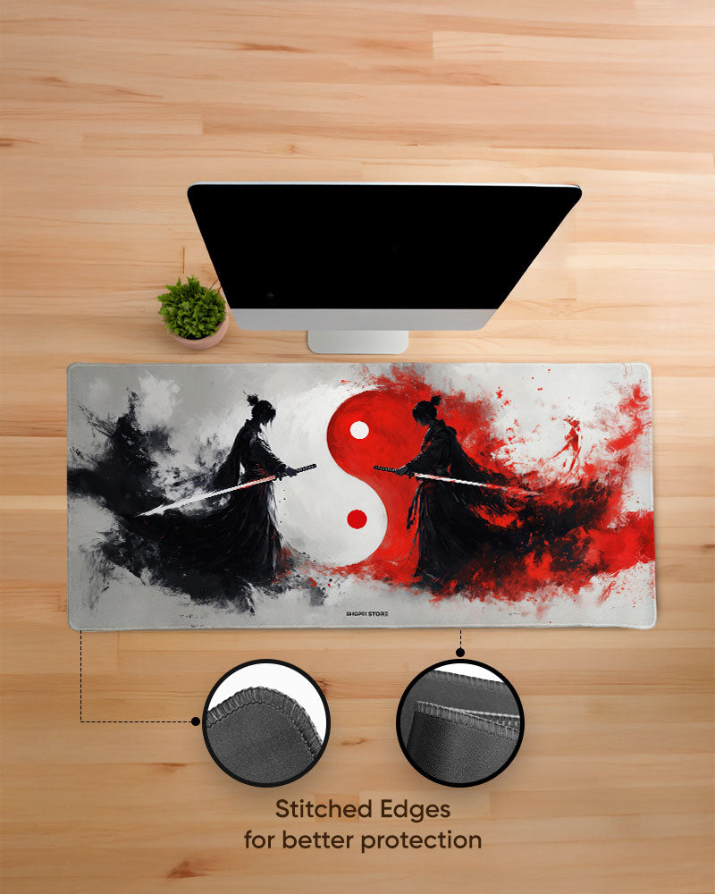 Yin Flame Flow Edge Guard Desk Mat