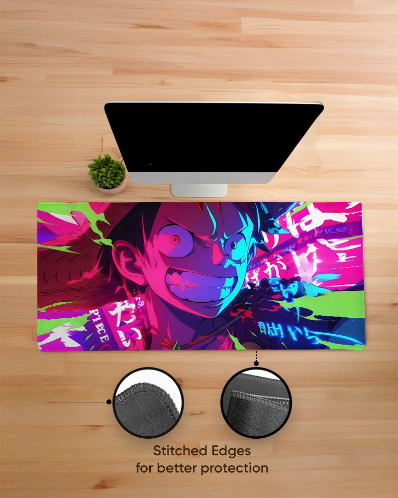 Glitch Samurai Edge Guard Desk Mat