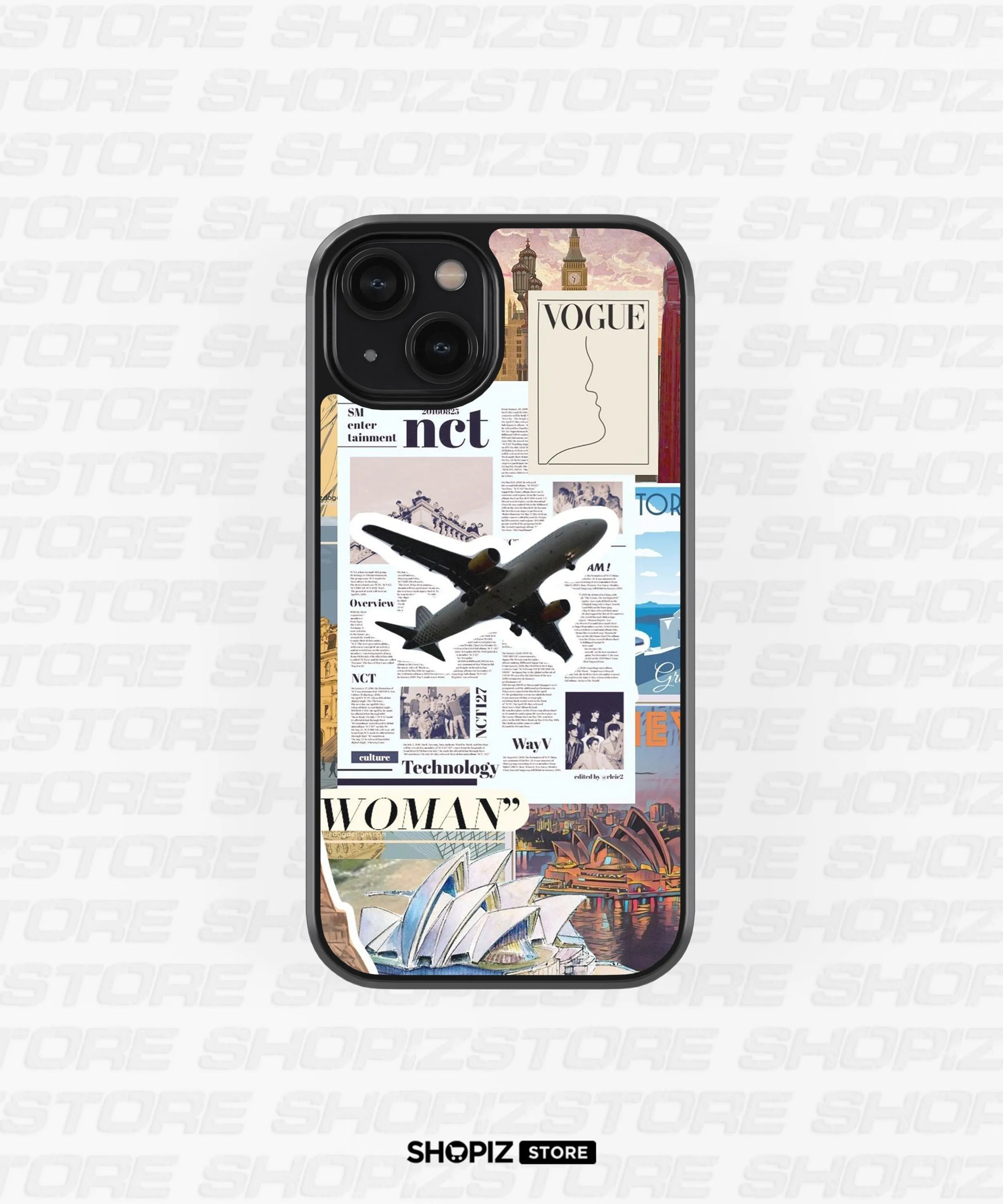 Global Journey Collage Glass Case