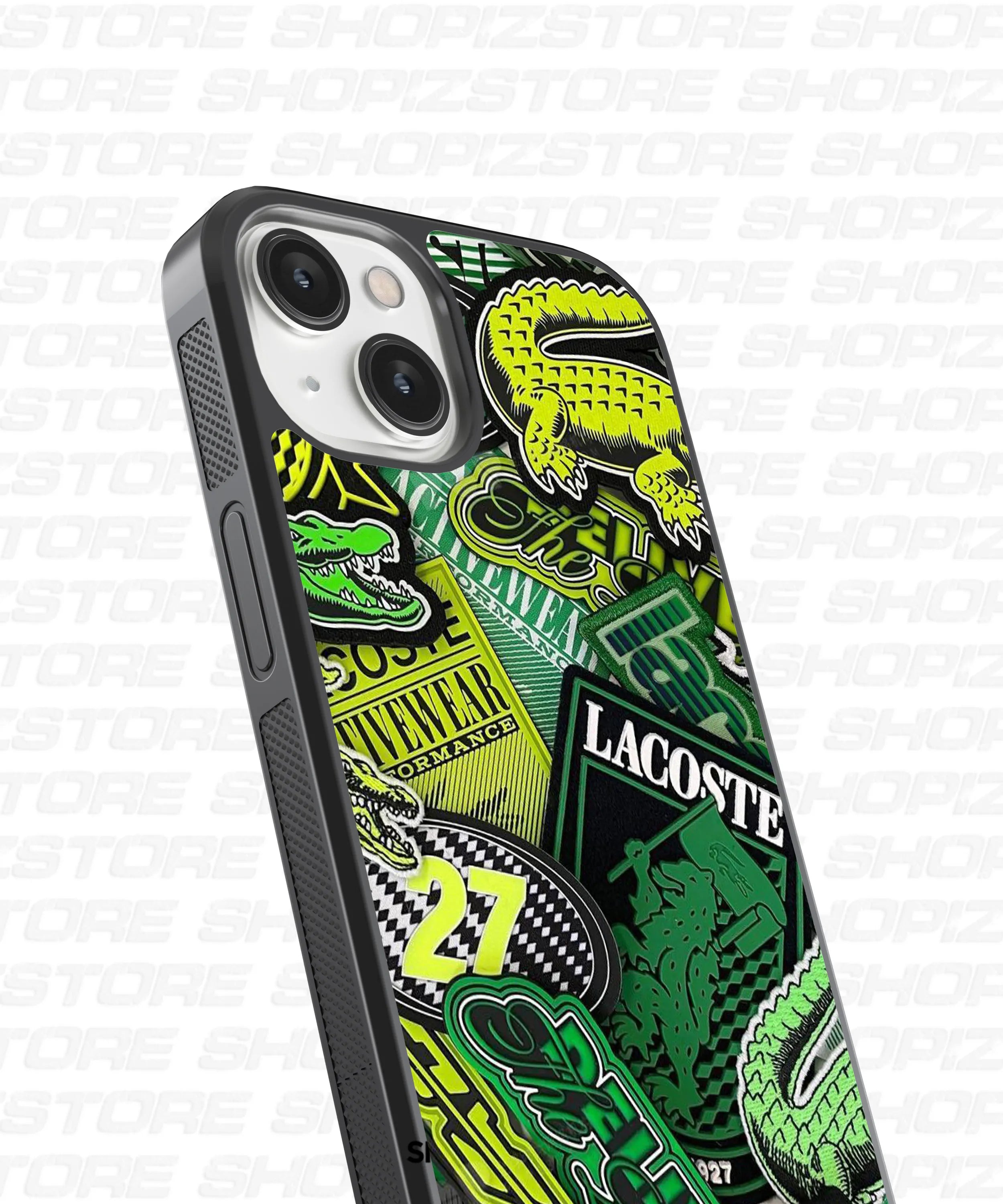 Lacoste Patchwork Green Glass Case