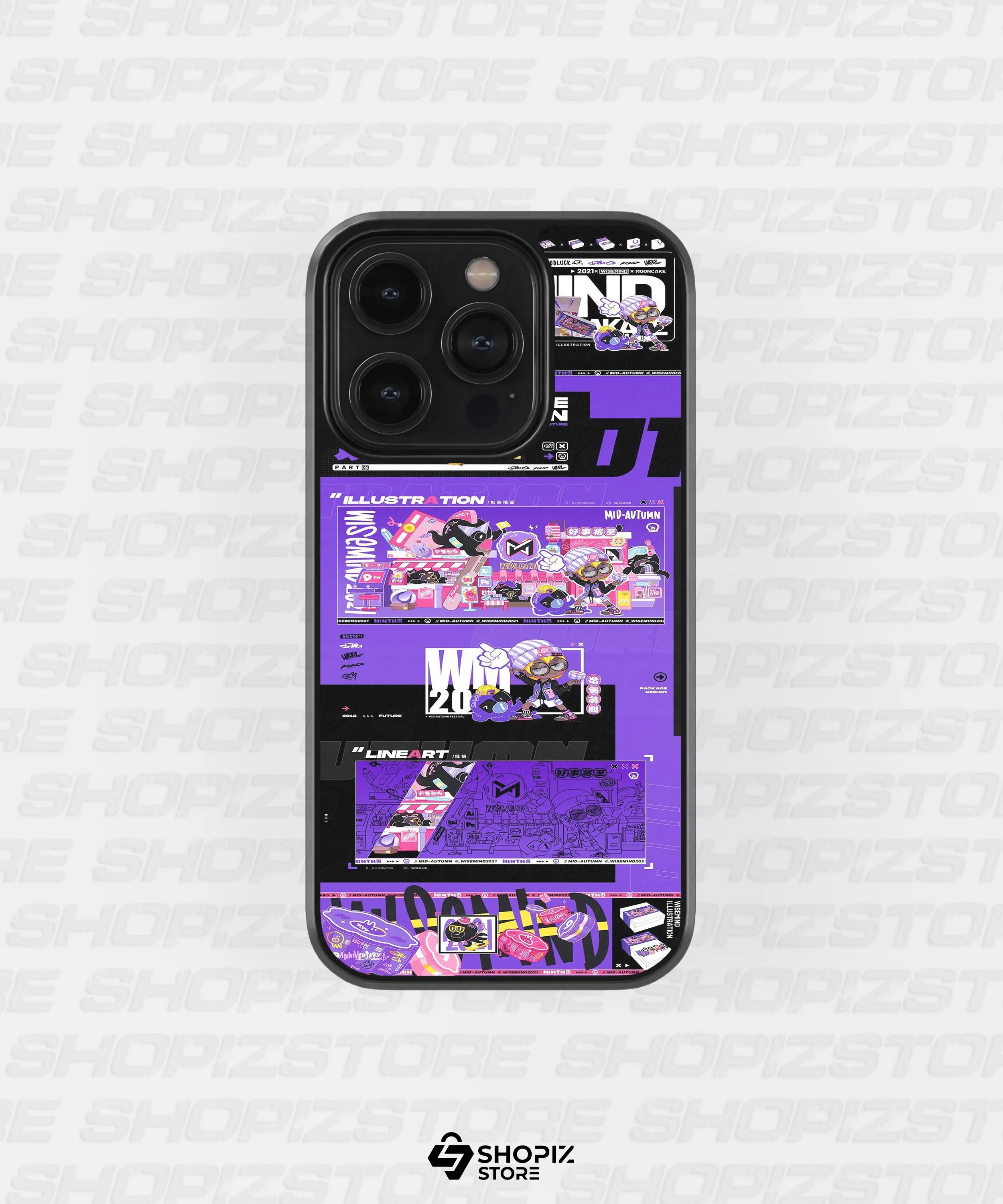 Line art illustration Metal Case