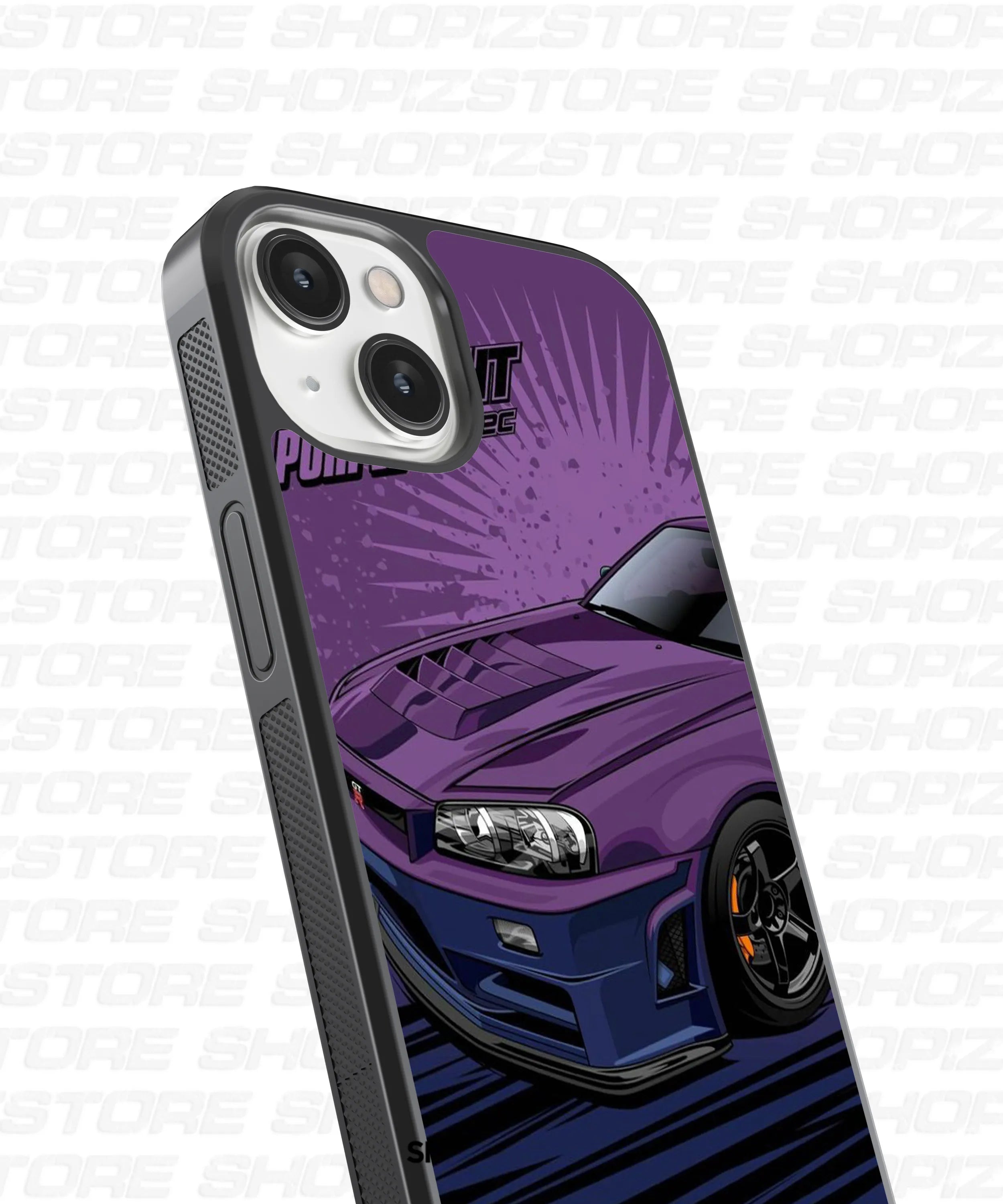 Midnight Purple Sports Car Glass Case