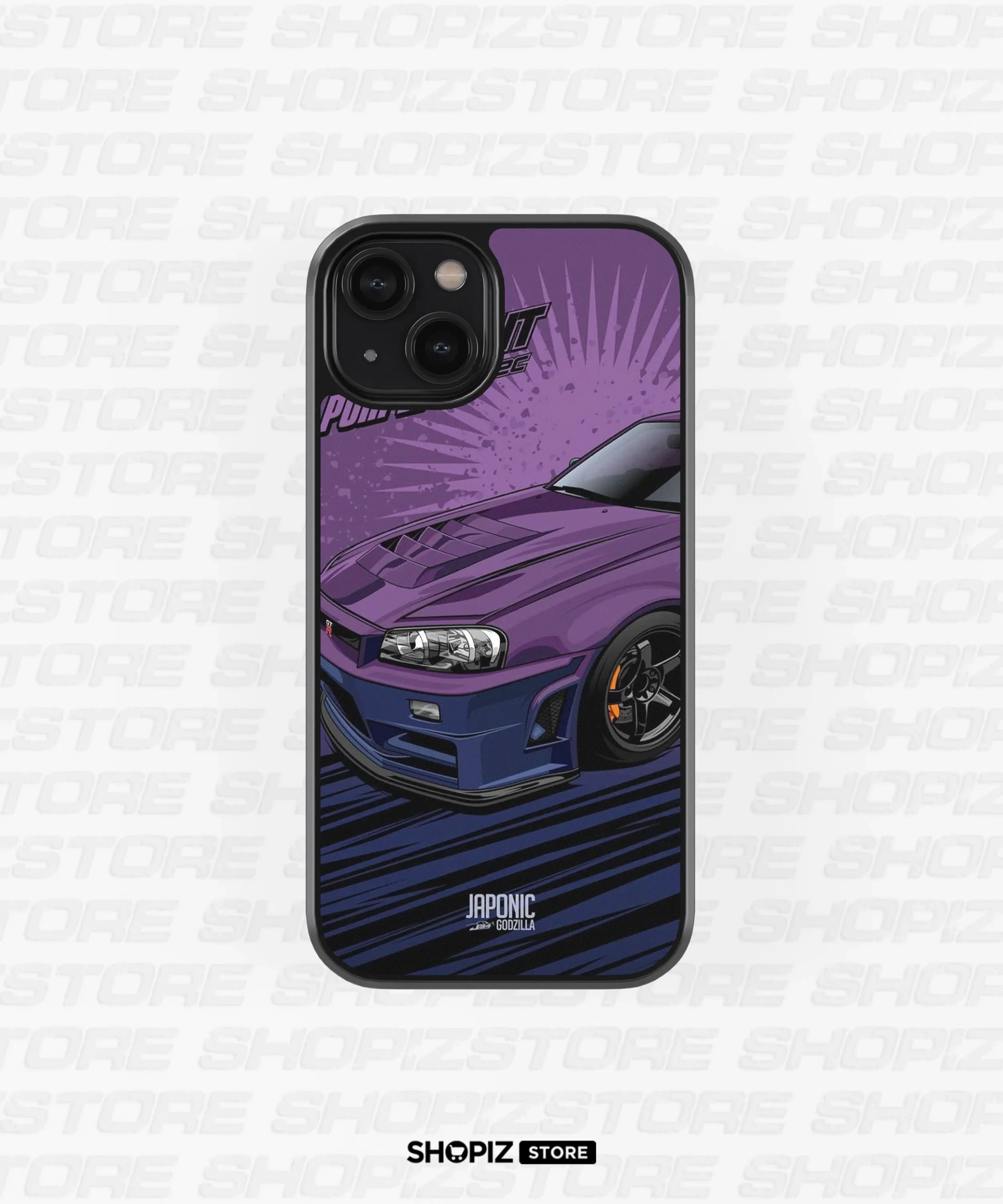 Midnight Purple Sports Car Glass Case