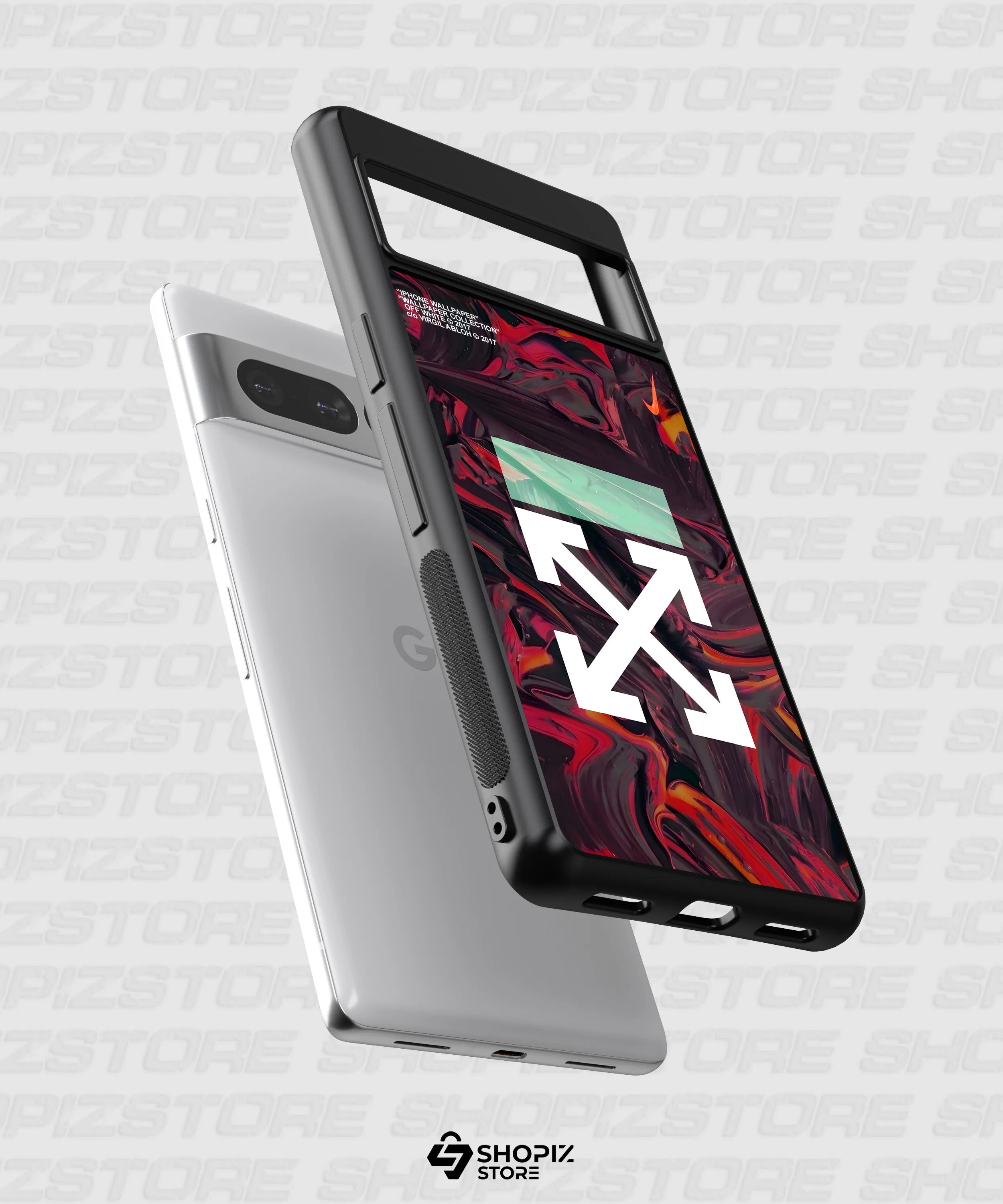Abstract Red Metal Case