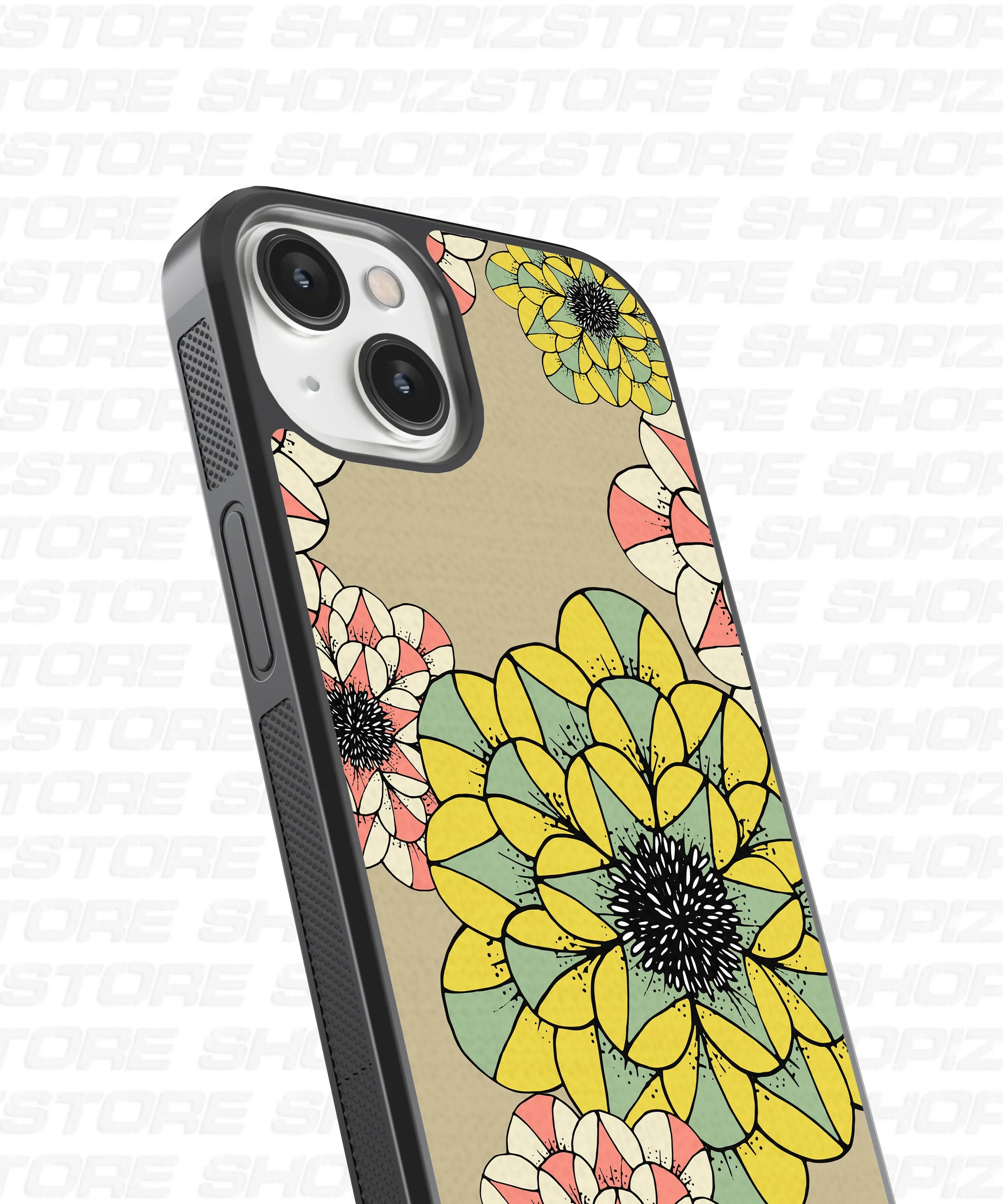 Retro Blooms Glass Case