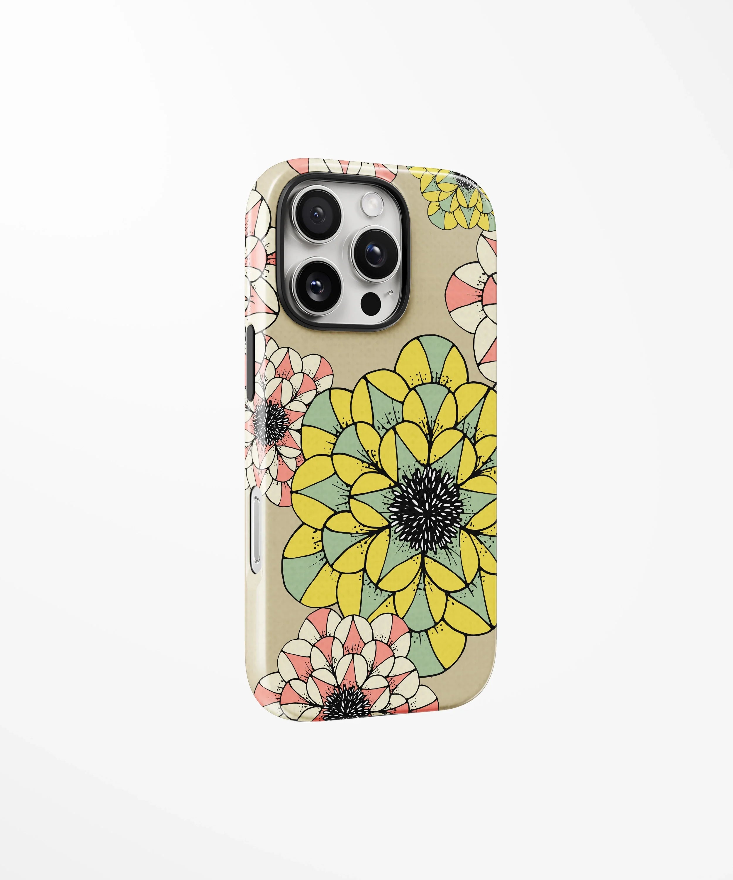 Retro Blooms Glossy Armed Hard Case