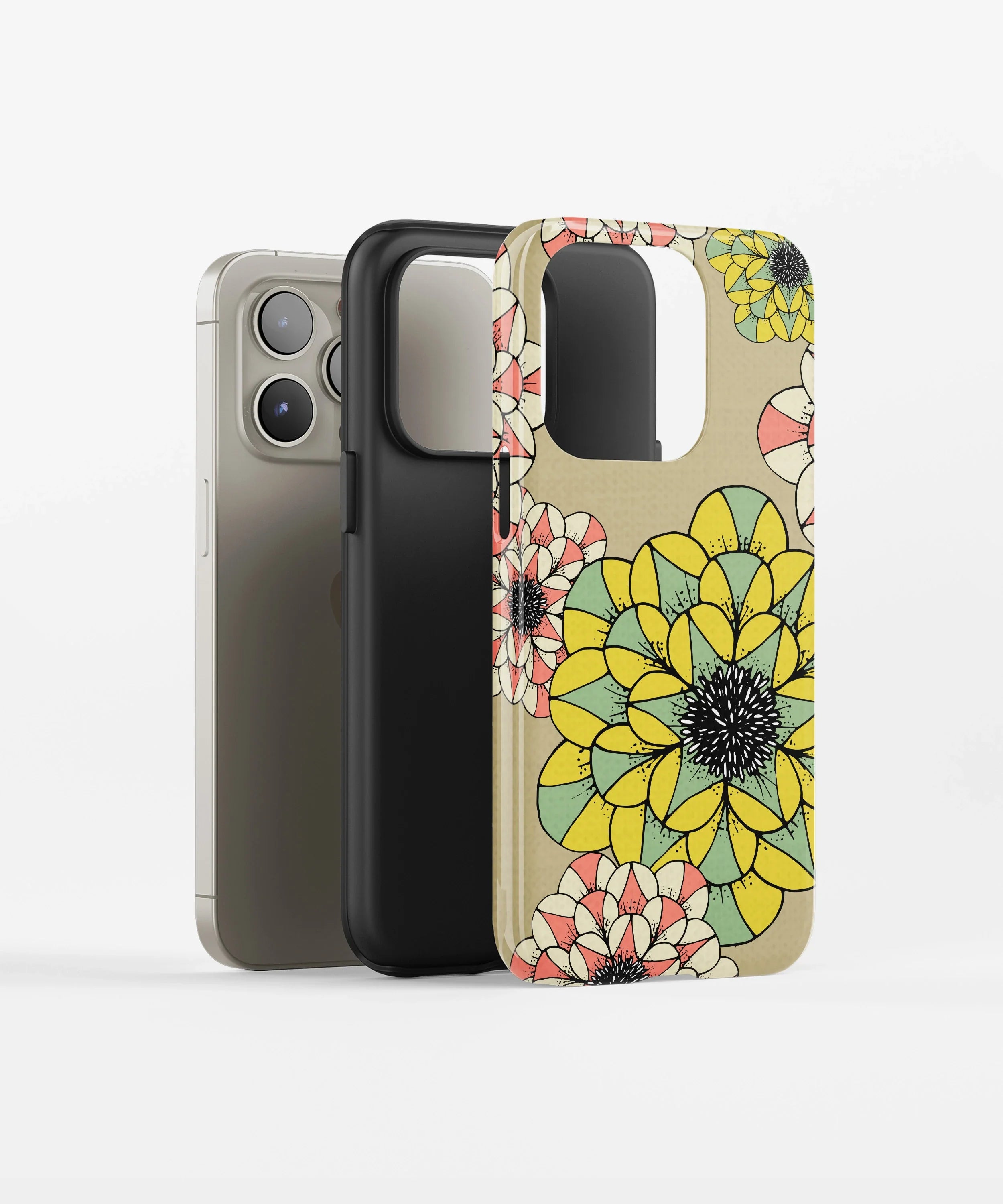 Retro Blooms Glossy Armed Hard Case