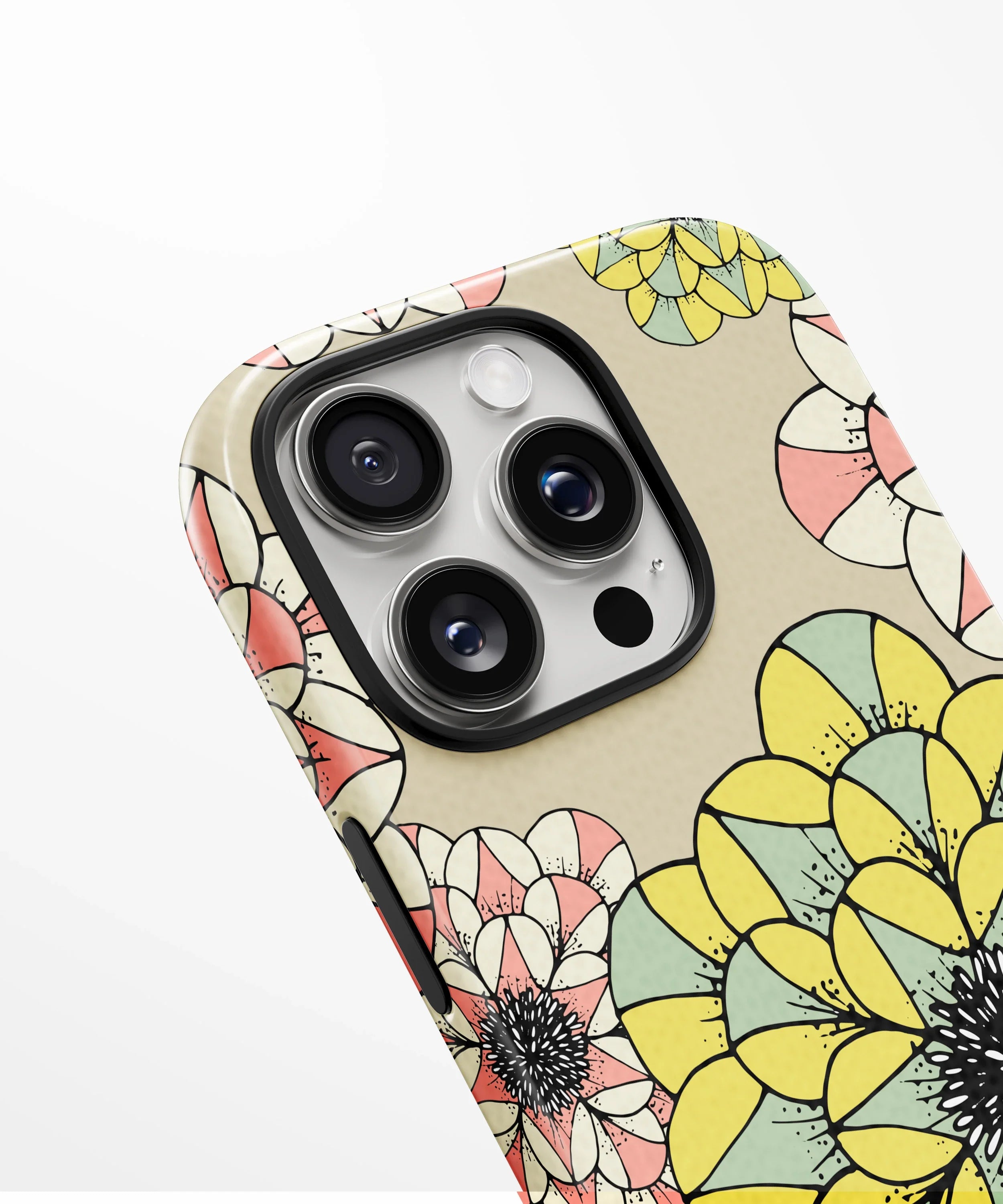 Retro Blooms Glossy Armed Hard Case