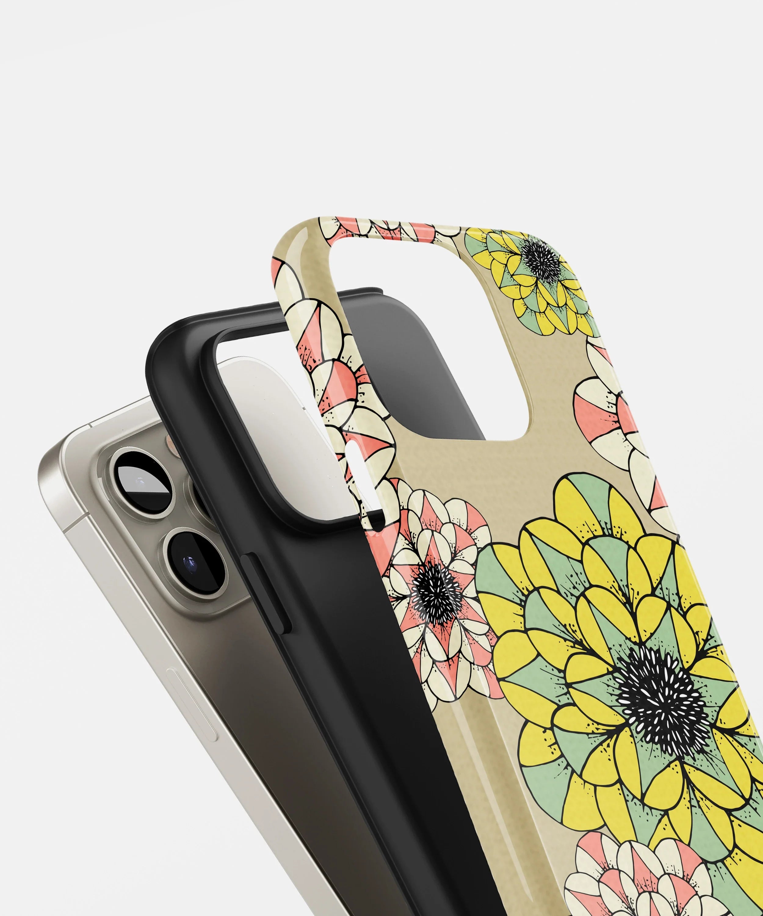 Retro Blooms Glossy Armed Hard Case
