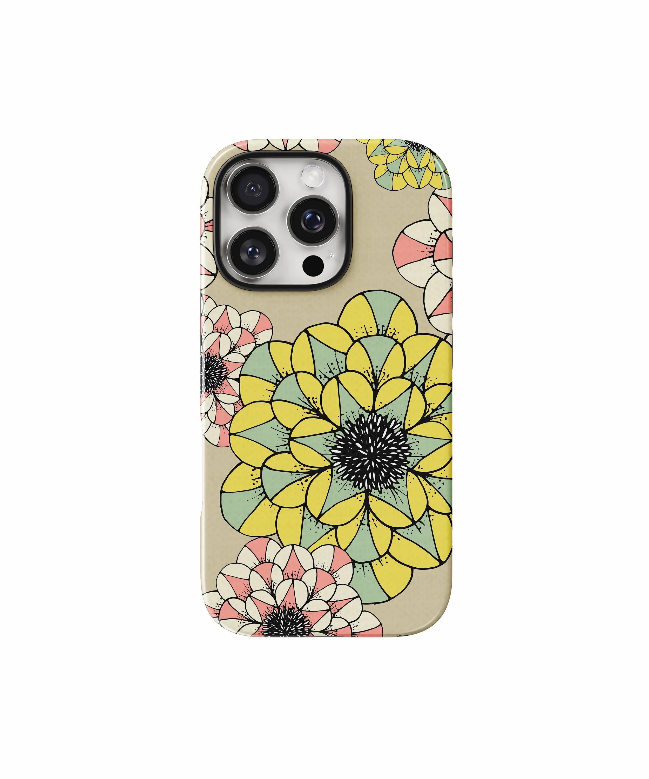 Retro Blooms Glossy Armed Hard Case