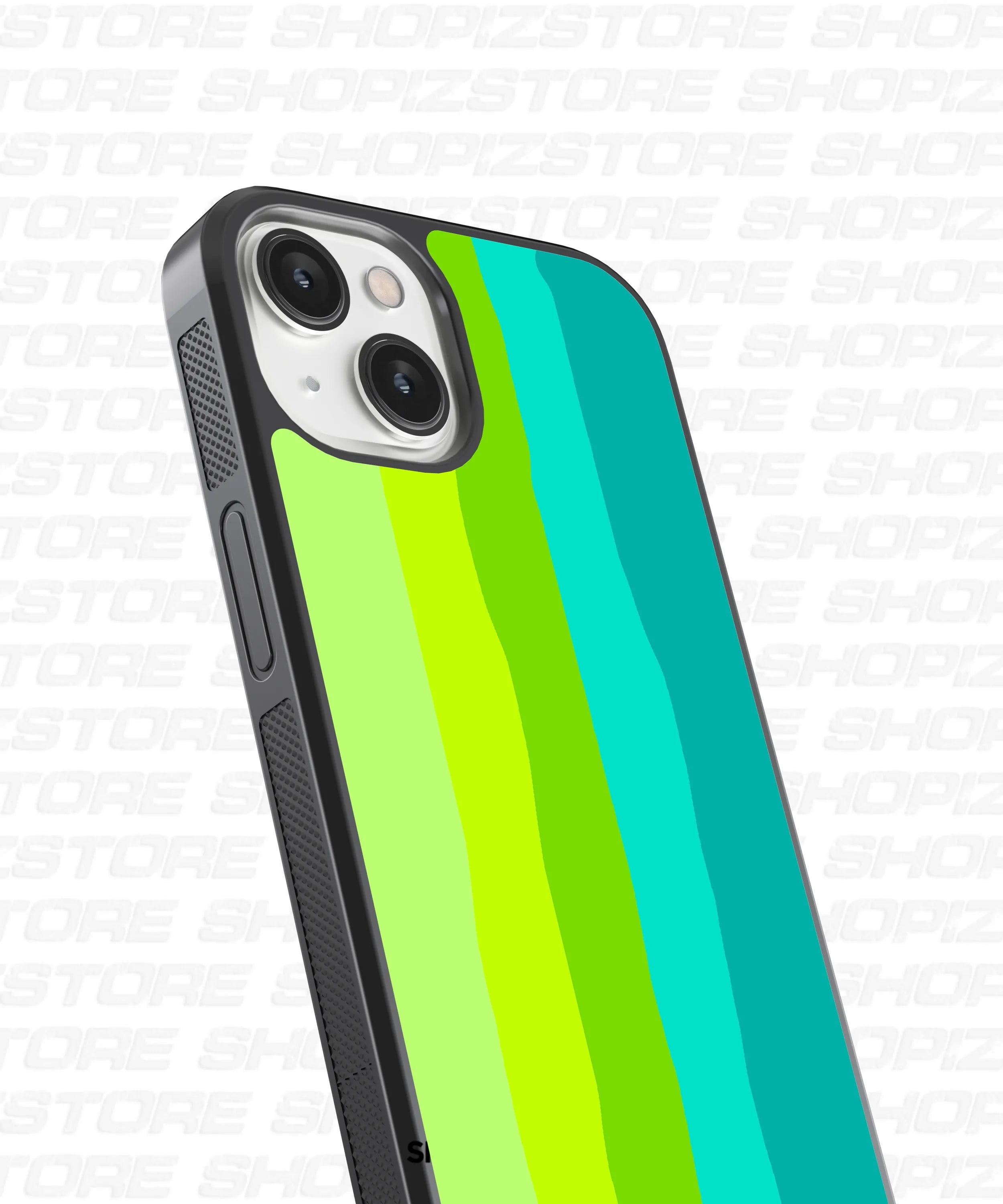 Vibrant Green Spiral Glass Case