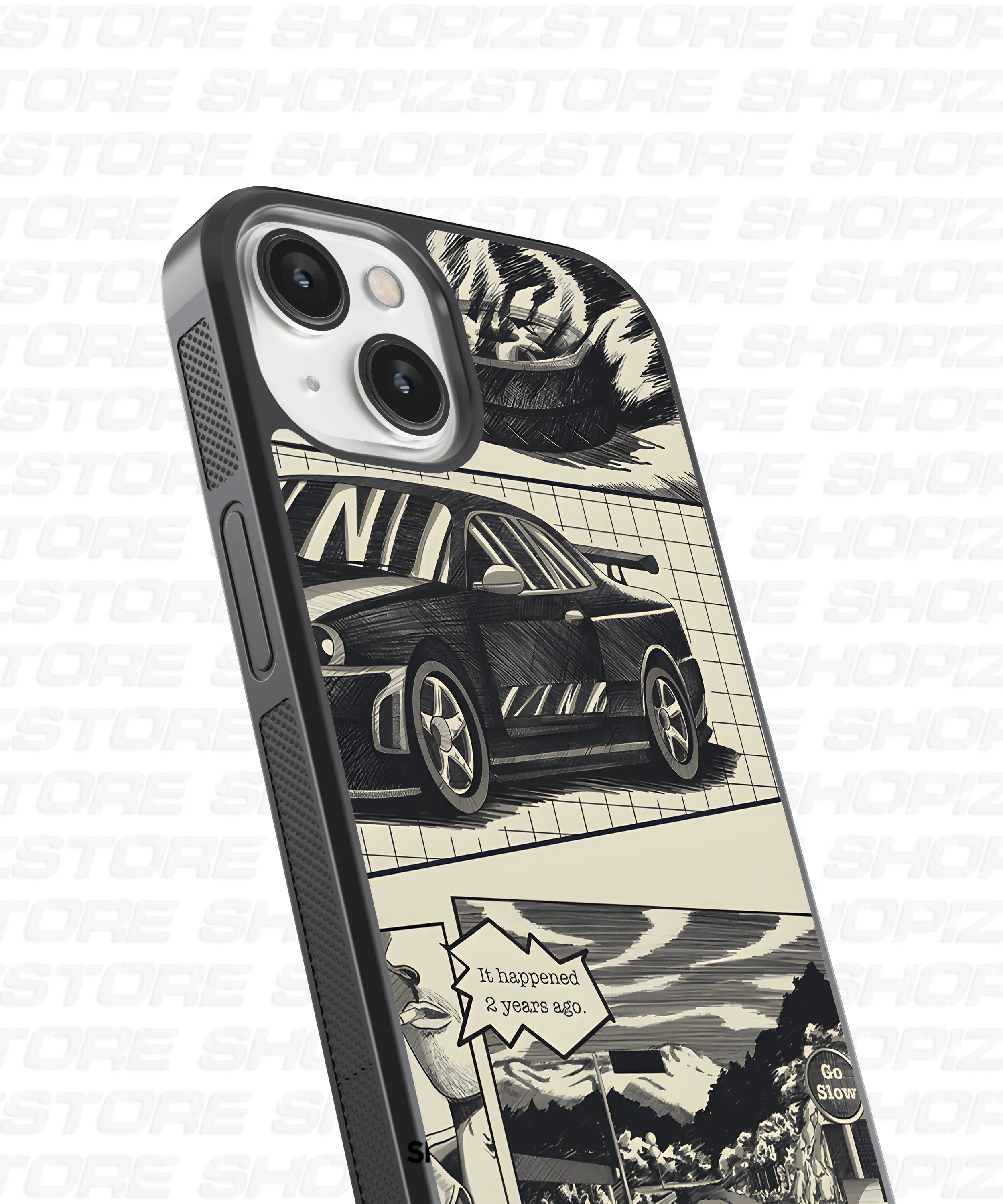 comic x animea x car Glass Case