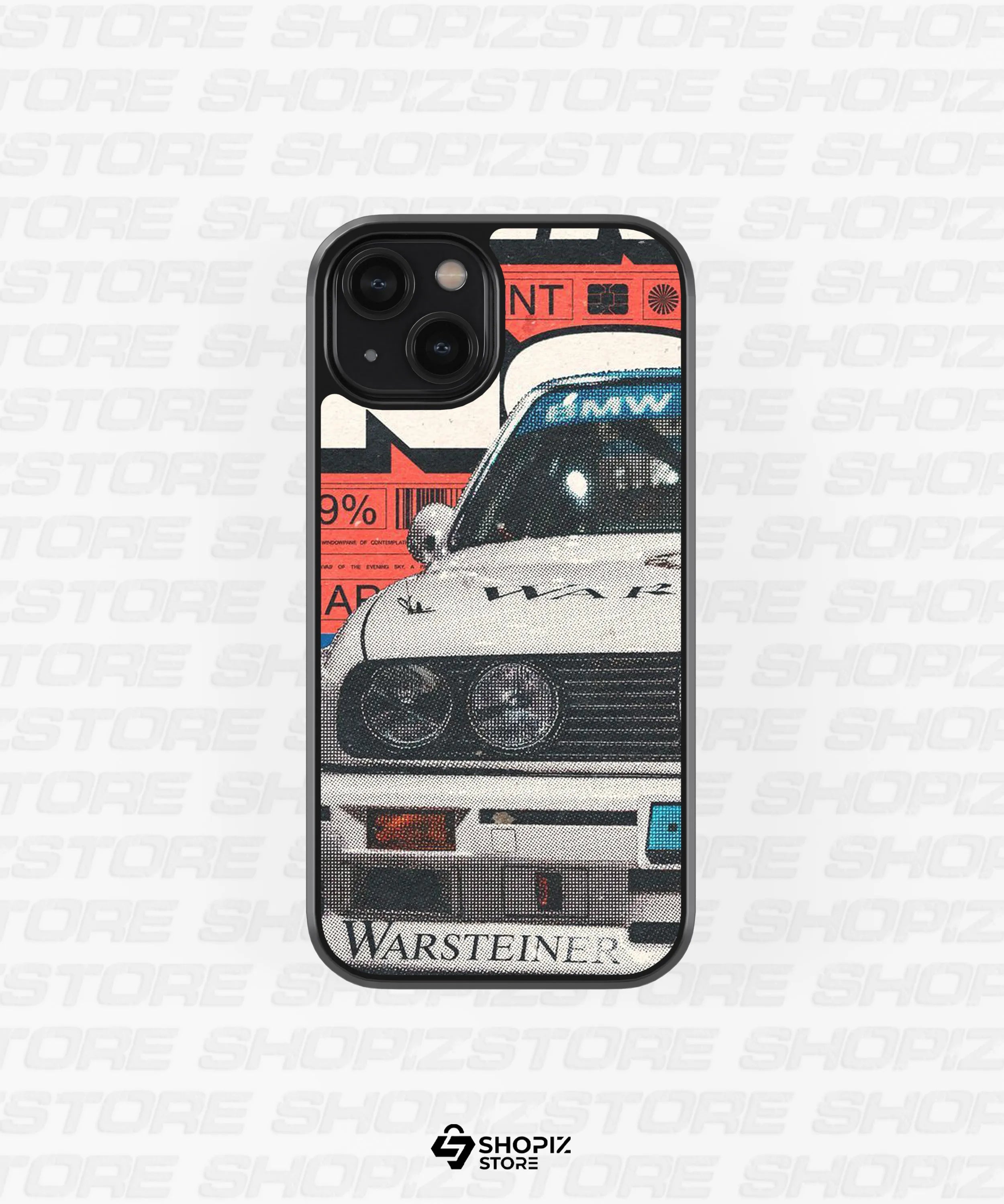 halftone-styled BMW Glass Case