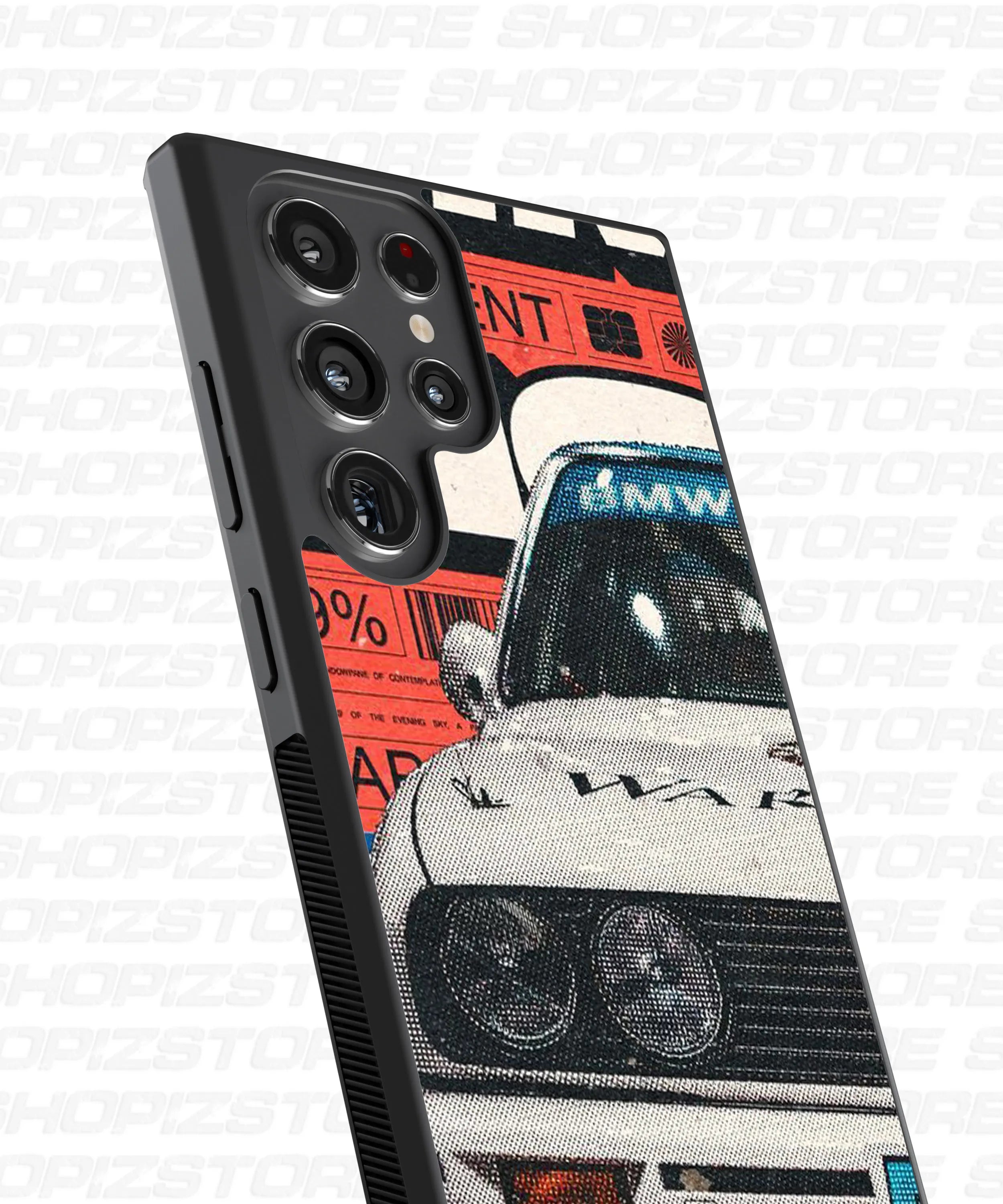 halftone-styled BMW Metal Case